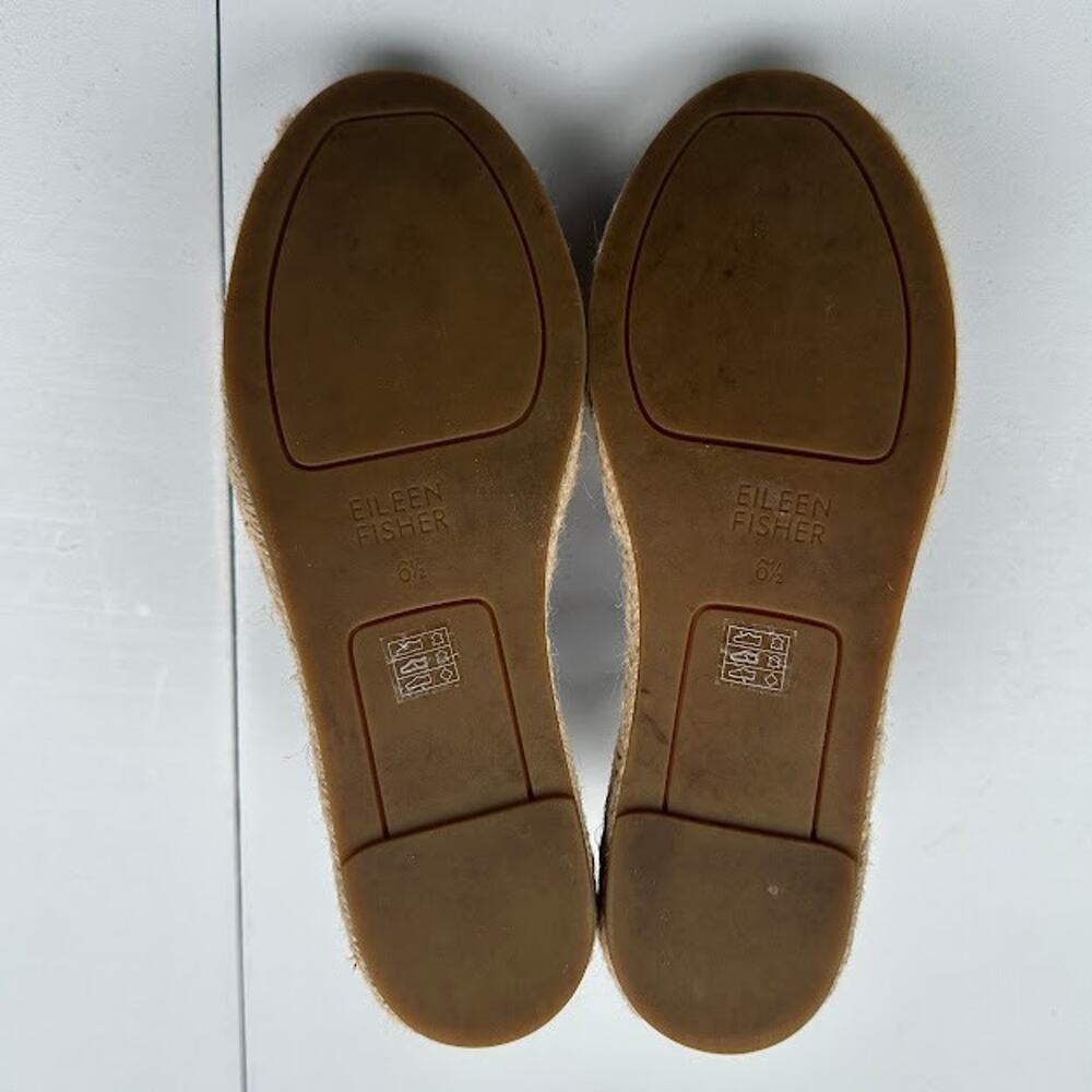 Eileen Fisher Sandals Womens 6.5 Tan Lace Espadrille Resort Quiet Luxury Boho - Picture 9 of 13